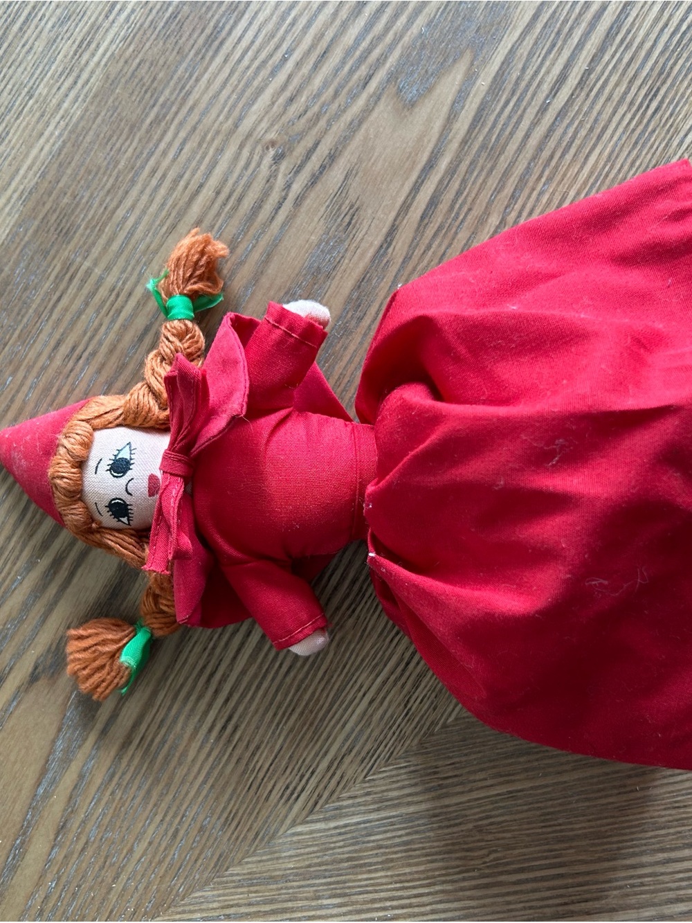 Red Plush Doll with Braided Hair - Kids Toy